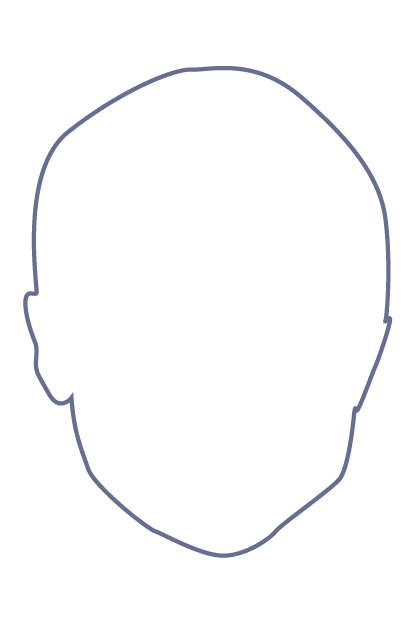Purple outline of a human head